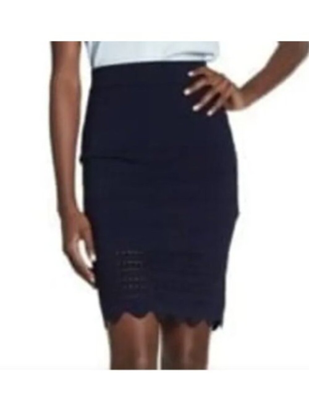 Ted Baker STEF Scallop Edge Pencil Skirt Size 2 (US 4-6)